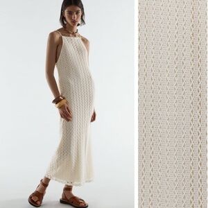 Zara | Crochet Square Neck Maxi Dress